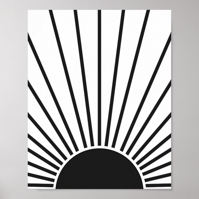 Affiche Soleil Levant Soleil Noir Et Blanc Soleil Abstrait (Devant)