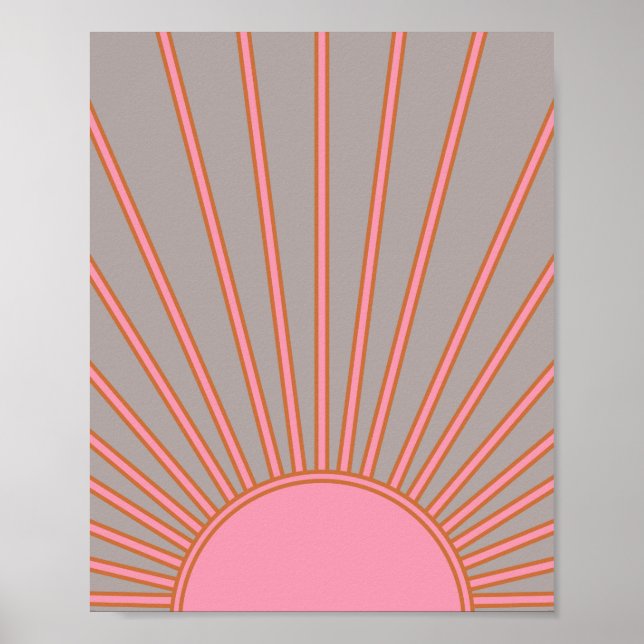 Affiche Soleil Lever Rose Et Gris Soleil (Devant)