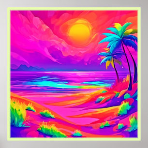 Affiche Soleil Néon & Plaisir de la Plage