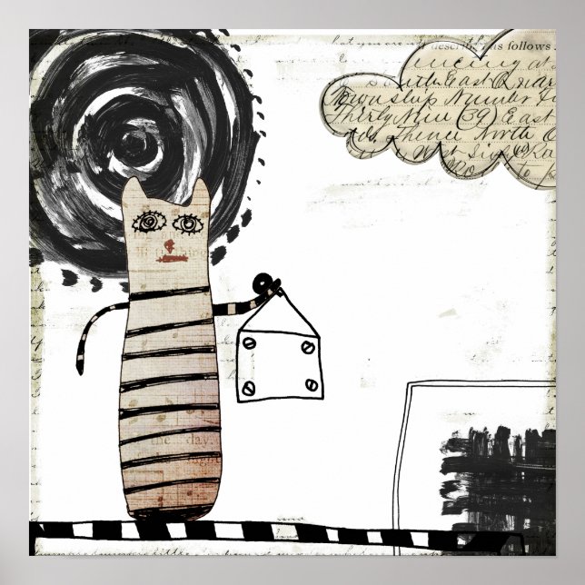 Affiche "soleil noir" peinture surréaliste (Devant)