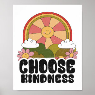 Affiche Soleil Positif Paix Hippie Choisissez la Gentilles