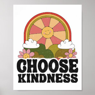 Affiche Soleil Positif Paix Hippie Rétro Choisissez la Gen