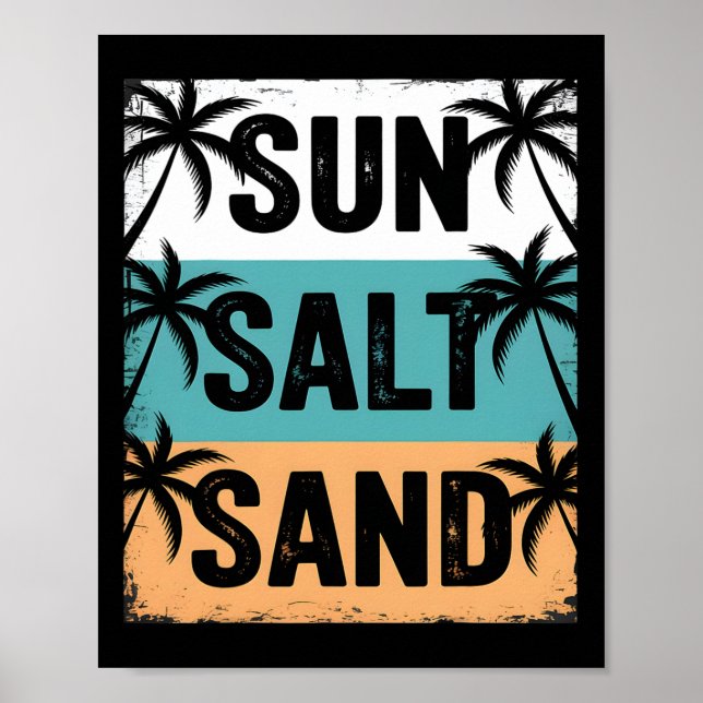 Affiche Soleil Sel Sable Été Plage Ambiance Vacances Famil (Devant)