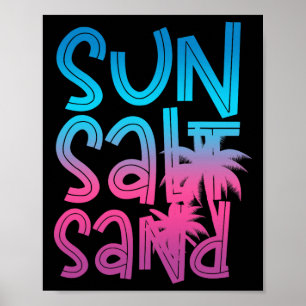 Affiche Soleil Sel Sable Été Vibes Vacances Tropicales Pla
