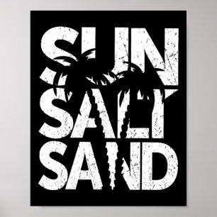 Affiche Soleil Sel Sable Palmier Hawaï Plage Été Vacances