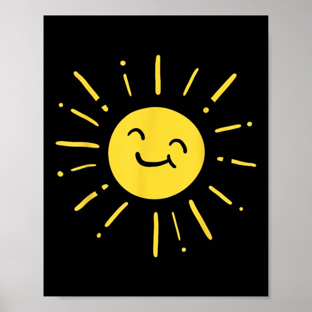 Affiche Soleil Soleil Souriant Cute Belle Amour Été Vacat (Devant)