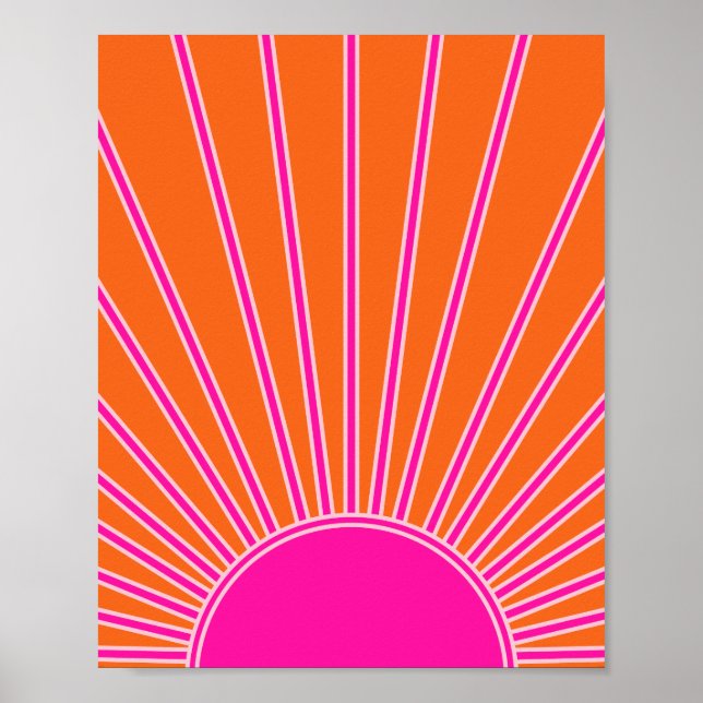 Affiche Soleil Sunrise Orange Et Rose Chaud Preppy Sunshin (Devant)