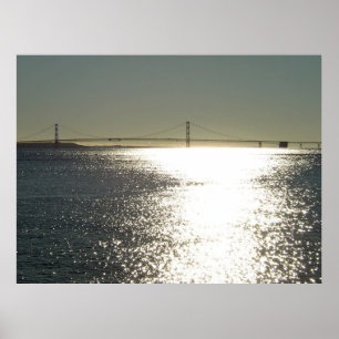 Affiche Soleil sur le pont Mackinac, Michigan