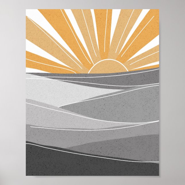 Affiche Soleil sur les nuances de gris (Devant)