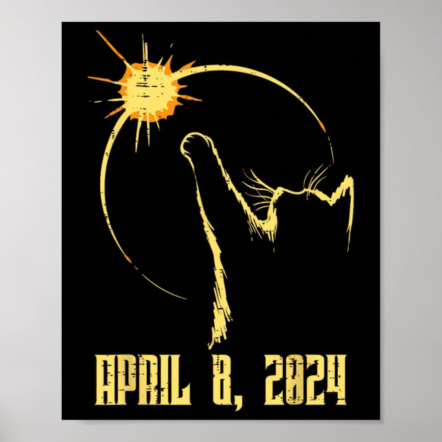 Affiche Soleil Total Solaire Eclipse 2024 Avril 8 Hommes F (Devant)