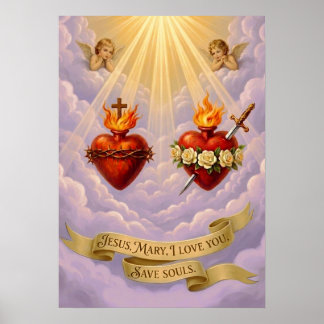 Affiche Solennité du Sacré-Cœur de Jésus catholique