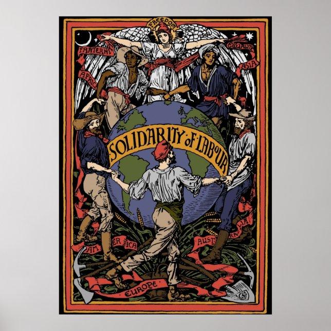 Affiche Solidarité du travail en couleur Walter Crane Soci (Devant)