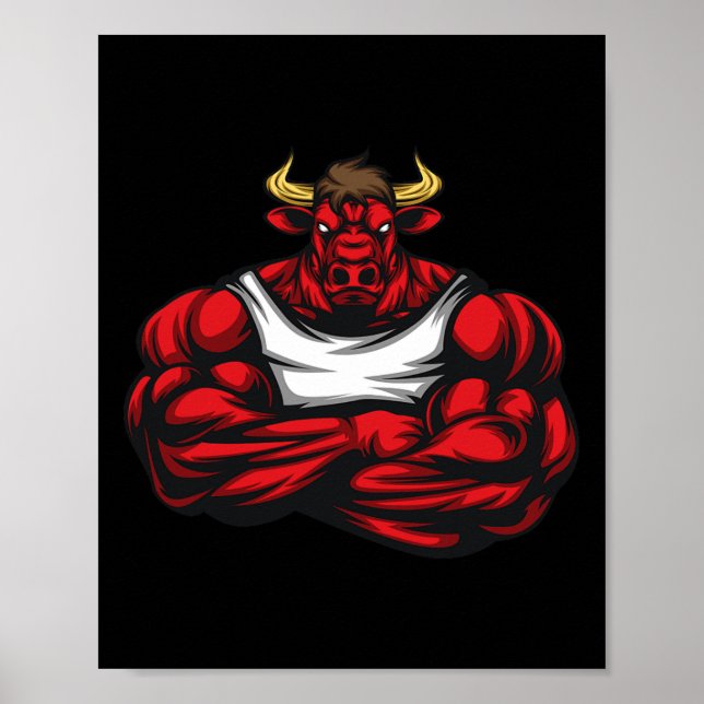 Affiche Solide comme Bull Bodybuilding