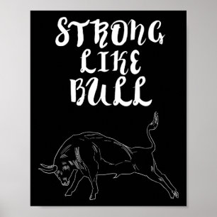 Affiche Solide comme Bull Powerlifter Bodybuilding