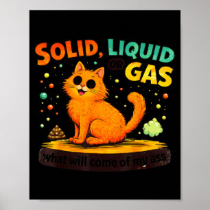 Affiche Solide Liquide Ou Gaz Chat Drôle Physique Science