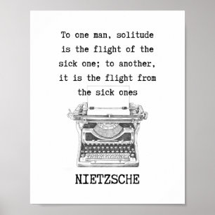 Affiche SOLITUDE citation noir et blanc de Nietzsche