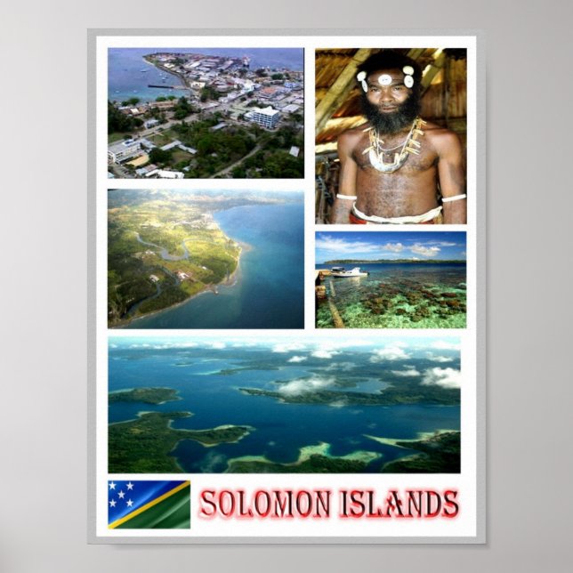 Affiche Solomon Islands - Mosaic - (Devant)