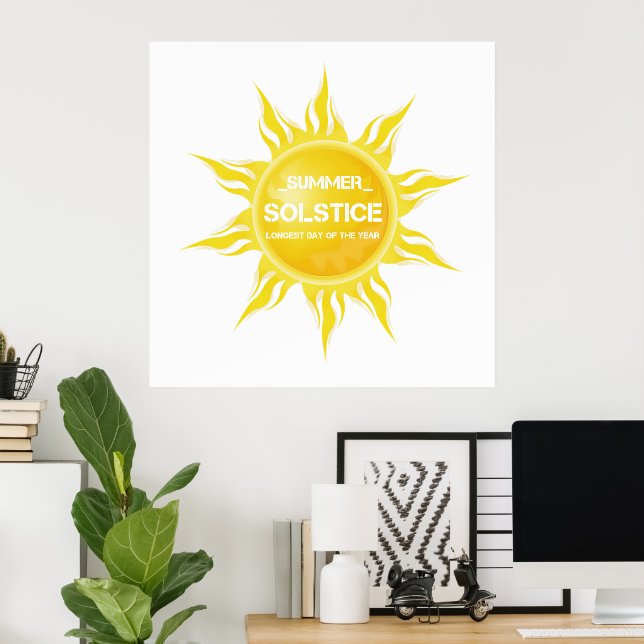 Affiche solstice d'été heureux le plus long jour de l'anné (Bureau à domicile)