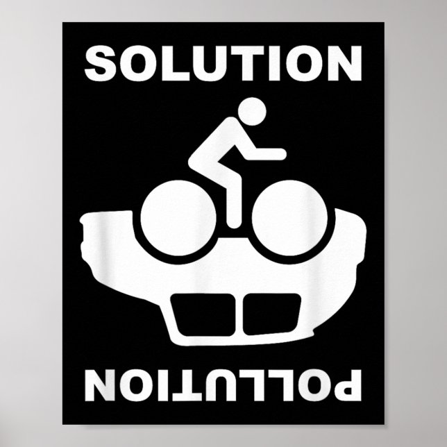 Affiche Solution Pollution Vélo Vélo De l'environnement Pr (Devant)