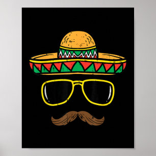 Affiche Sombrero Face Cinco De Mayo Fête mexicaine K