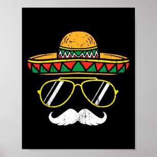 Affiche Sombrero Face Cinco De Mayo Fête mexicaine K