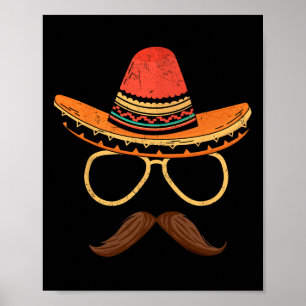 Affiche Sombrero Face Cinco De Mayo Fête mexicaine M