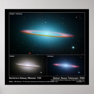 Affiche Sombrero Galaxy (Messier 104) - Télescope Spatial
