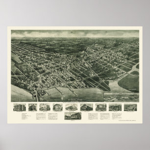 Affiche Somers-Point, carte panoramique de NJ - 1925