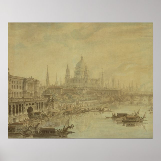 Affiche Somerset House, Cathédrale Saint-Paul et Blackfria (Devant)