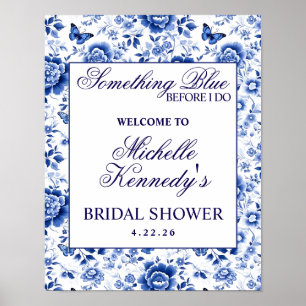 Affiche Something Blue Before I Do Floral Bridal Shower 