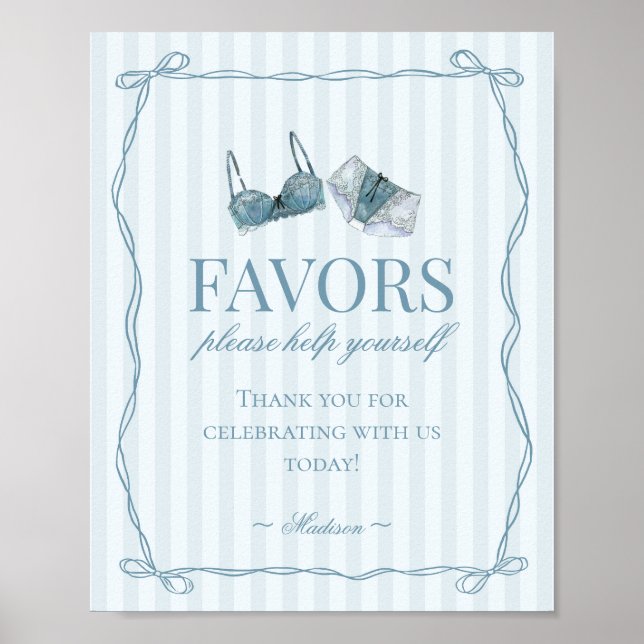Affiche Something Blue Lingerie Bachelorette Party Favors (Devant)