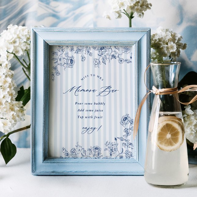Affiche Something Blue Mimosa Bar Sign Bridal Shower Party (Créateur téléchargé)