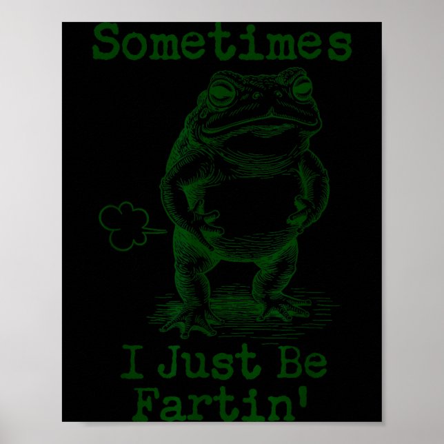 Affiche Sometimes I Just Be Fartin’ Frog Funny Rude Silly  (Devant)
