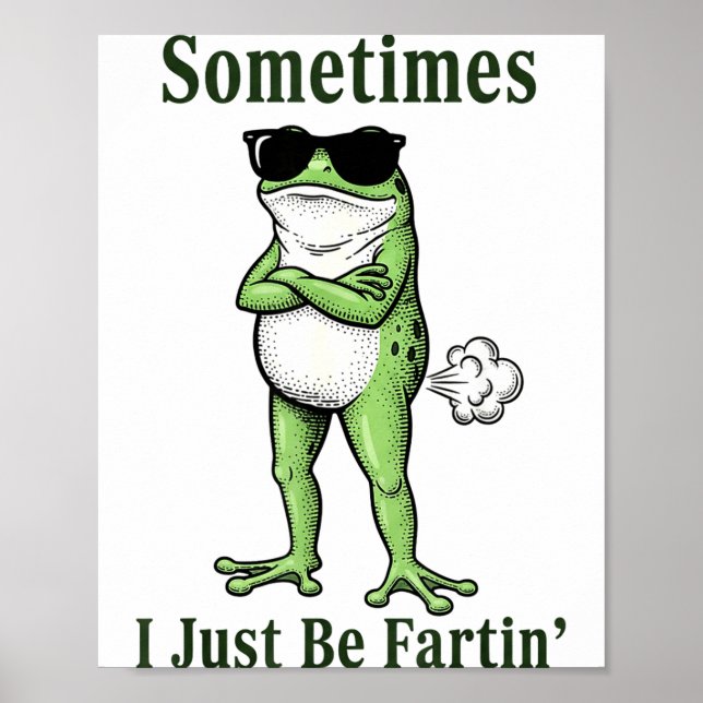 Affiche Sometimes I Just Be Fartin Funny Frog Sarcastic Hu (Devant)