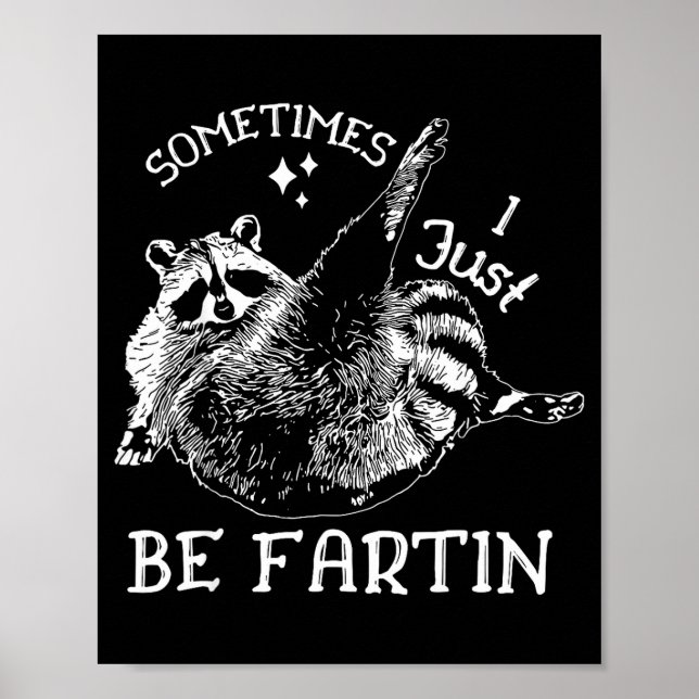 Affiche Sometimes I Just Be Farting Funny Raccoon Humor Gr (Devant)