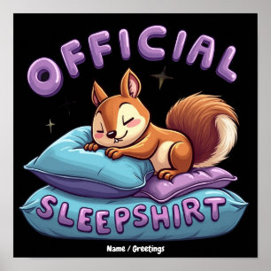 Affiche Sommeil officiel d'écureuil Mignon & Fun Napping