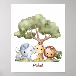 Affiche Sommeil paisible de la savane personnalisable