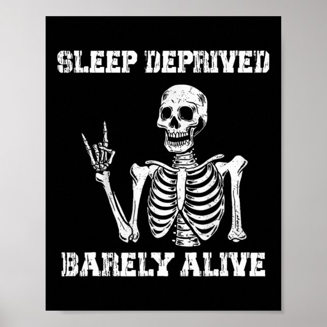 Affiche Sommeil privé Rely Alive Funny Skeleton Halloween (Devant)