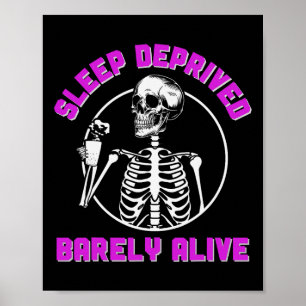 Affiche Sommeil privé Rely Alive Squelette Halloween Femme