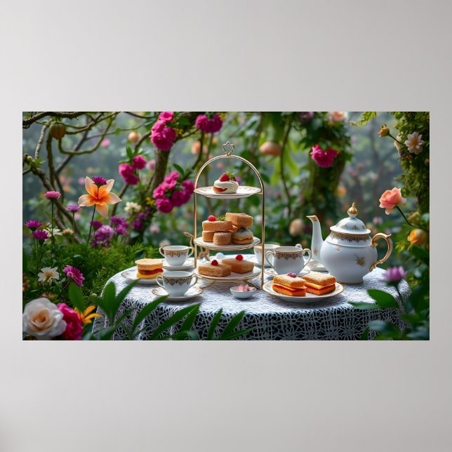 Affiche Somptueuse Installation De Thé L'Après-Midi Dans L (Devant)