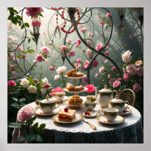 Affiche Somptueuse Installation De Thé L'Après-Midi Dans L