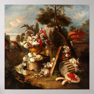Affiche Somptueuse vie morte de fleurs et de fruits