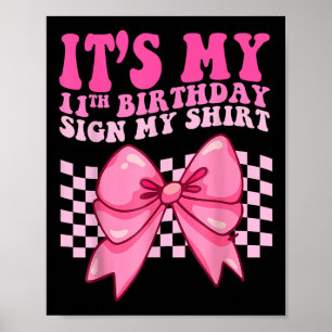 Affiche Son 11e anniversaire Signe My Shirt Coquette Bow G