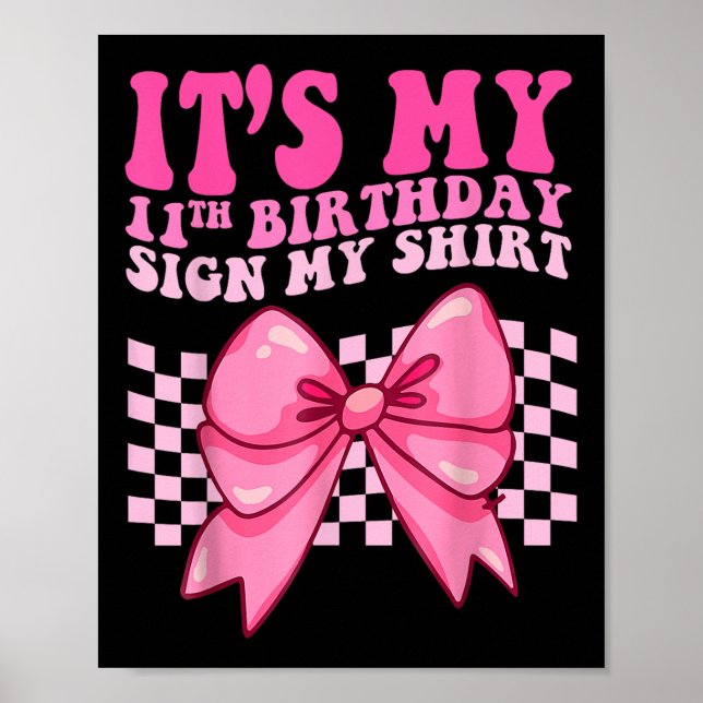 Affiche Son 11e anniversaire Signe My Shirt Coquette Bow G (Devant)