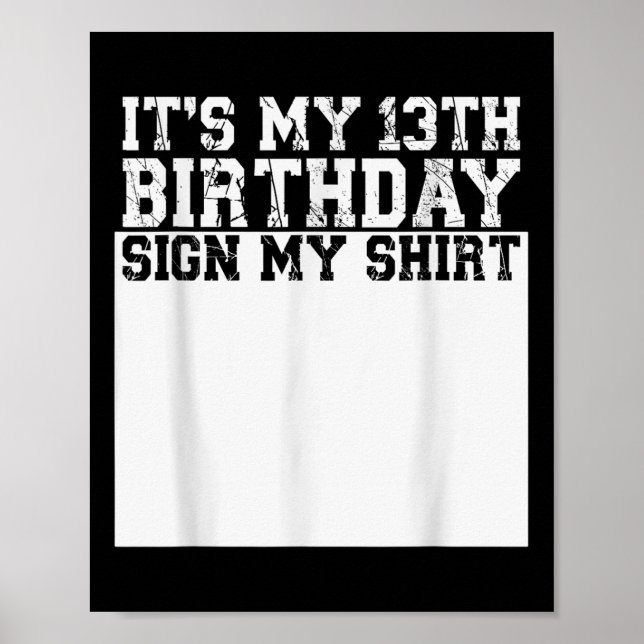 Affiche Son 13ème anniversaire Signe Mon Chemise 13 Ans (Devant)