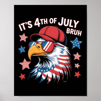 Affiche Son 4 juillet Bruh Bald Eagle Enfants Garçons