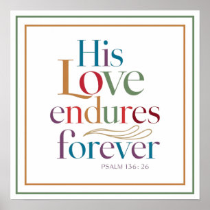 Affiche Son Amour Dure Éternellement Élégant Propre Chréti