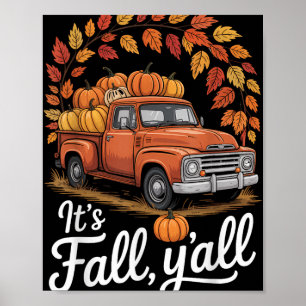 Affiche Son Automne Yall Camion Citrouille Automne Arbre B