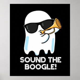 Affiche Son Boogle Funny Ghost Bugle Pun Dark BG