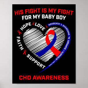 Affiche Son combat bébé garçon fils Maladie cardiaque cong